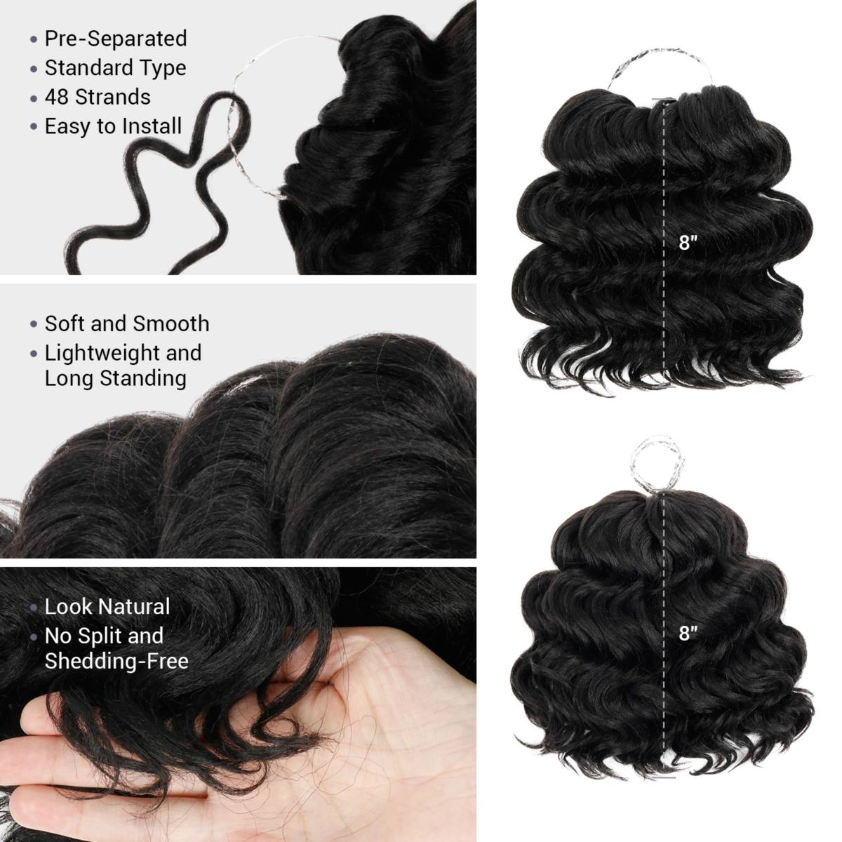 Authentic Curl Crush Synthetic Hair Crochet Braids 8X Value Pack
