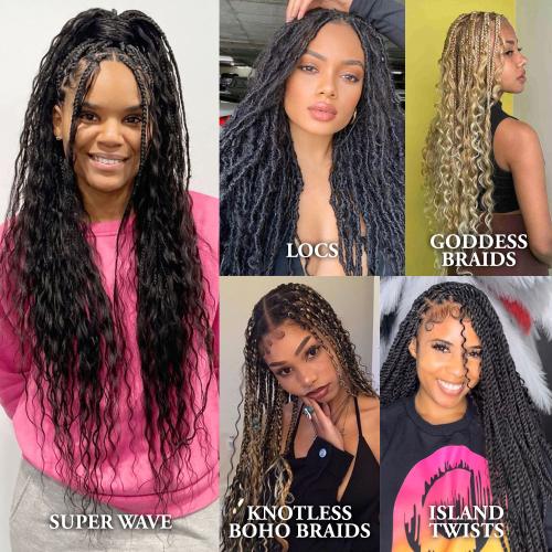 Janet Collection Human Hair Blend Crochet Braids Encore La Vie Wet