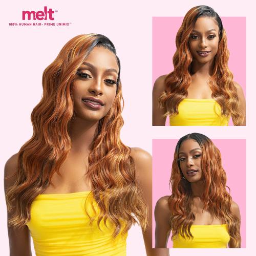 Janet Collection Human Hair Blend HD Lace Front Wig Glueless Melt