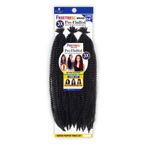 FreeTress Crochet Braids 3X Pre-Fluffed Water Poppin' Twist 24