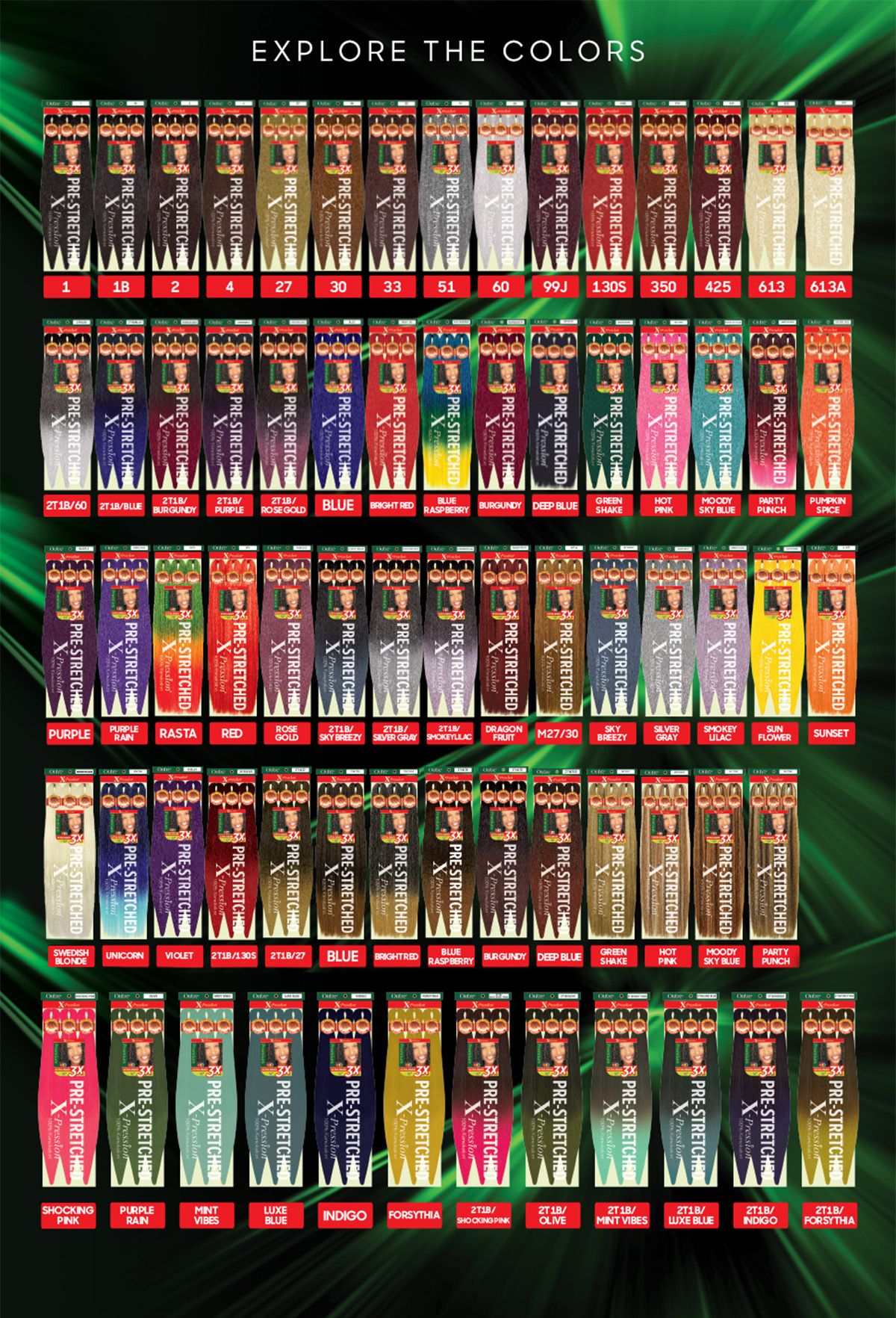 BOX DEAL Outre Braids X-Pression Kanekalon 3X Pre Stretched Braid