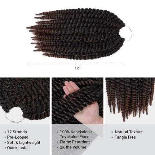 Authentic Synthetic Hair Crochet Braids 6X Value Pack Double Jumbo