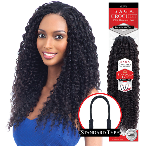 Saga Human Hair Crochet Braids Standard Type Super Curl - SamsBeauty