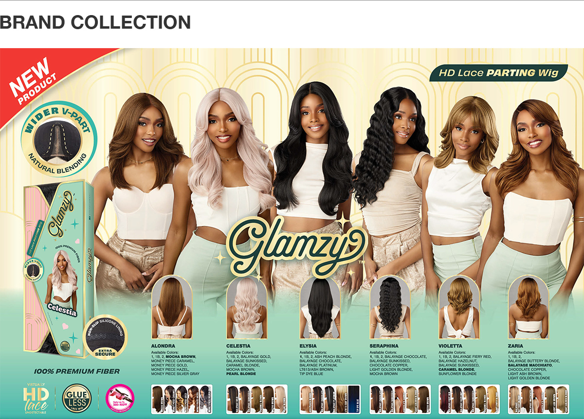 Sensationnel HD Lace Parting Wig Glamzy Glueless Wide V-Part