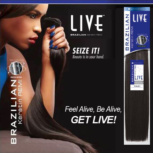 Sensationnel Remy Human Hair Weave LIVE Brazilian Keratin Remy